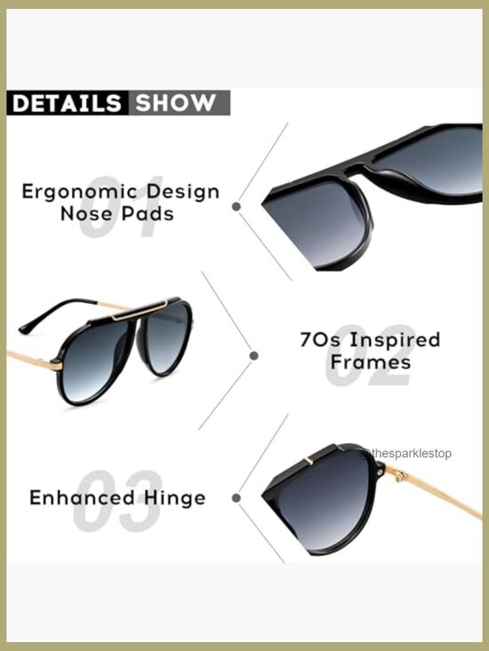 Oversized Aviator Sunglasses, Retro Oval Frame, UV400 Protection main image 2
